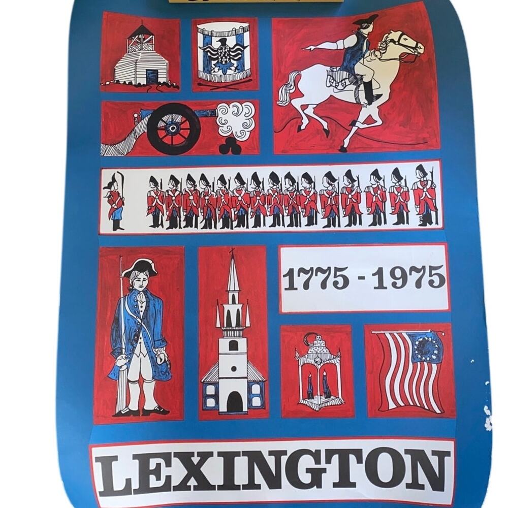Revolutionary War Battles of Lexington and Concord 1775-1975 Poster Art Print